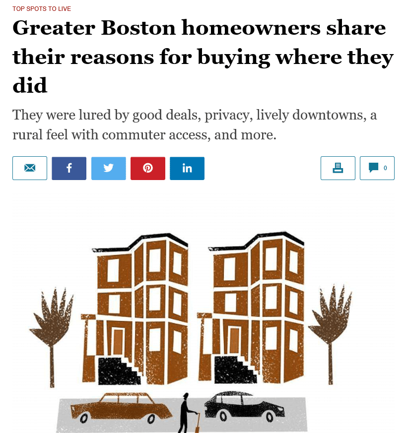 GLOBE MAGAZINE: Greater Boston homeowners share their reasons for buying where they did