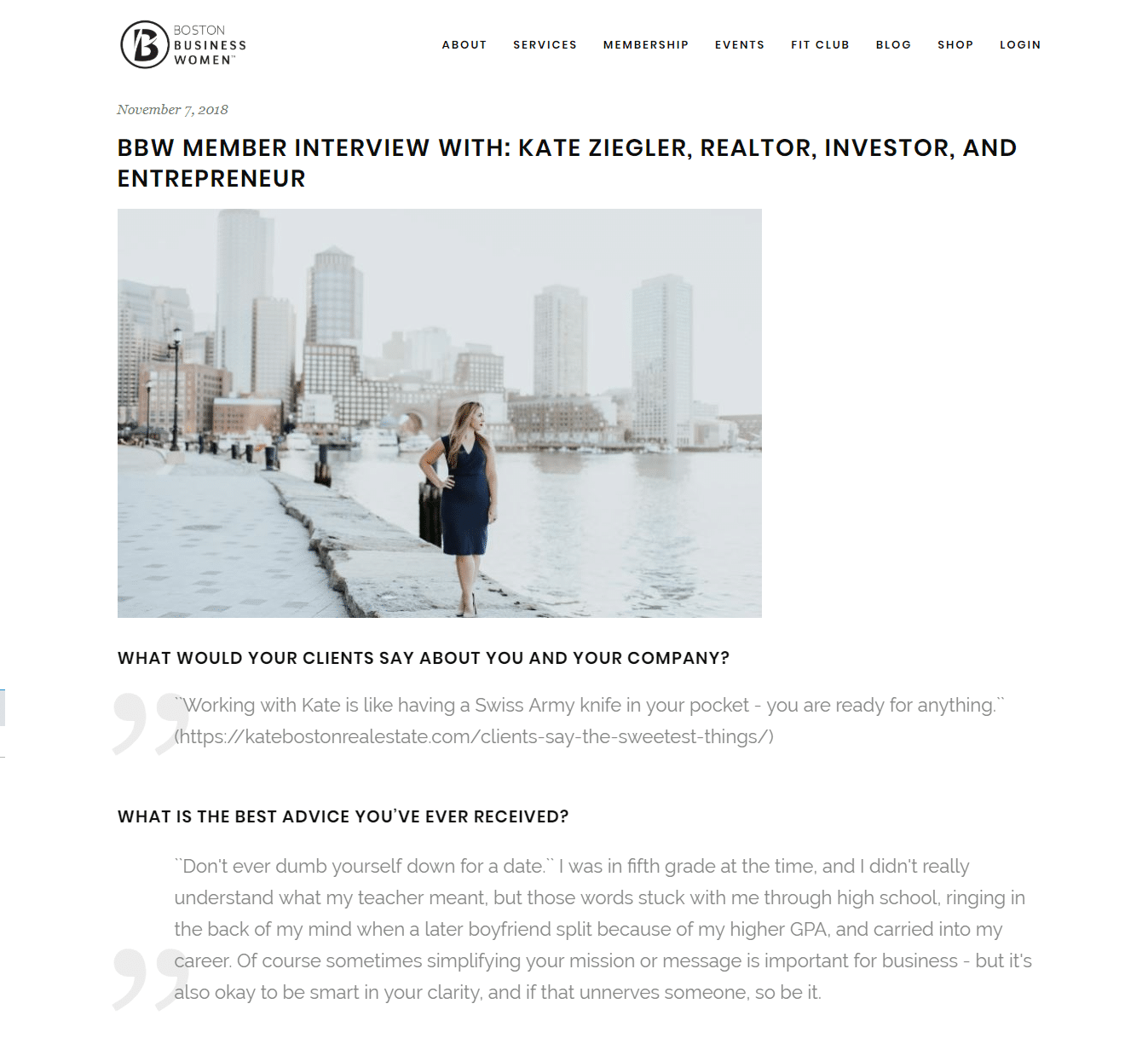 BOSTON BUSINESS WOMEN: Interview with Kate Ziegler, Realtor, Investor and Entrepreneur