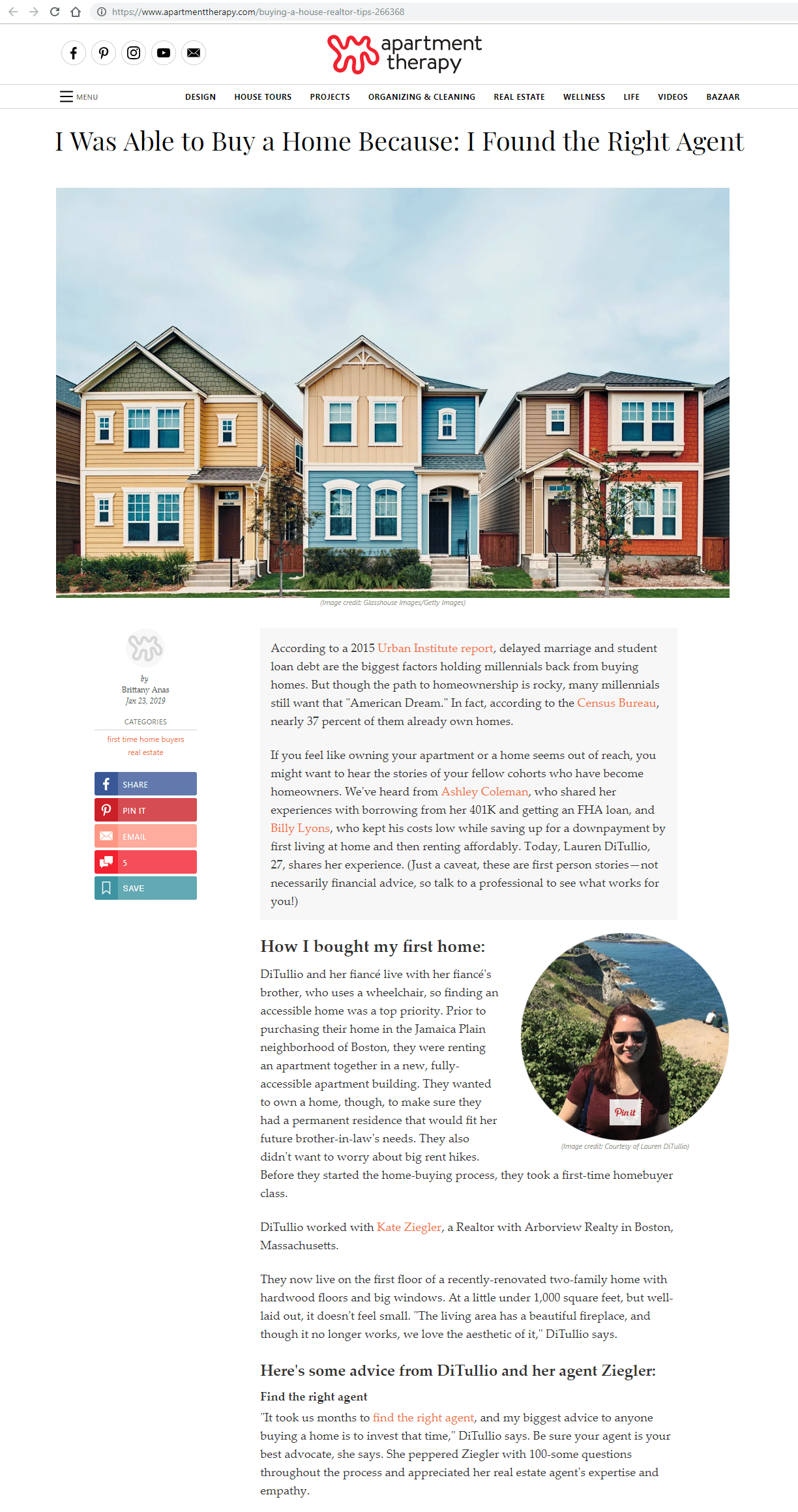 APARTMENT THERAPY: I Was Able to Buy a Home Because: I Found the Right Agent