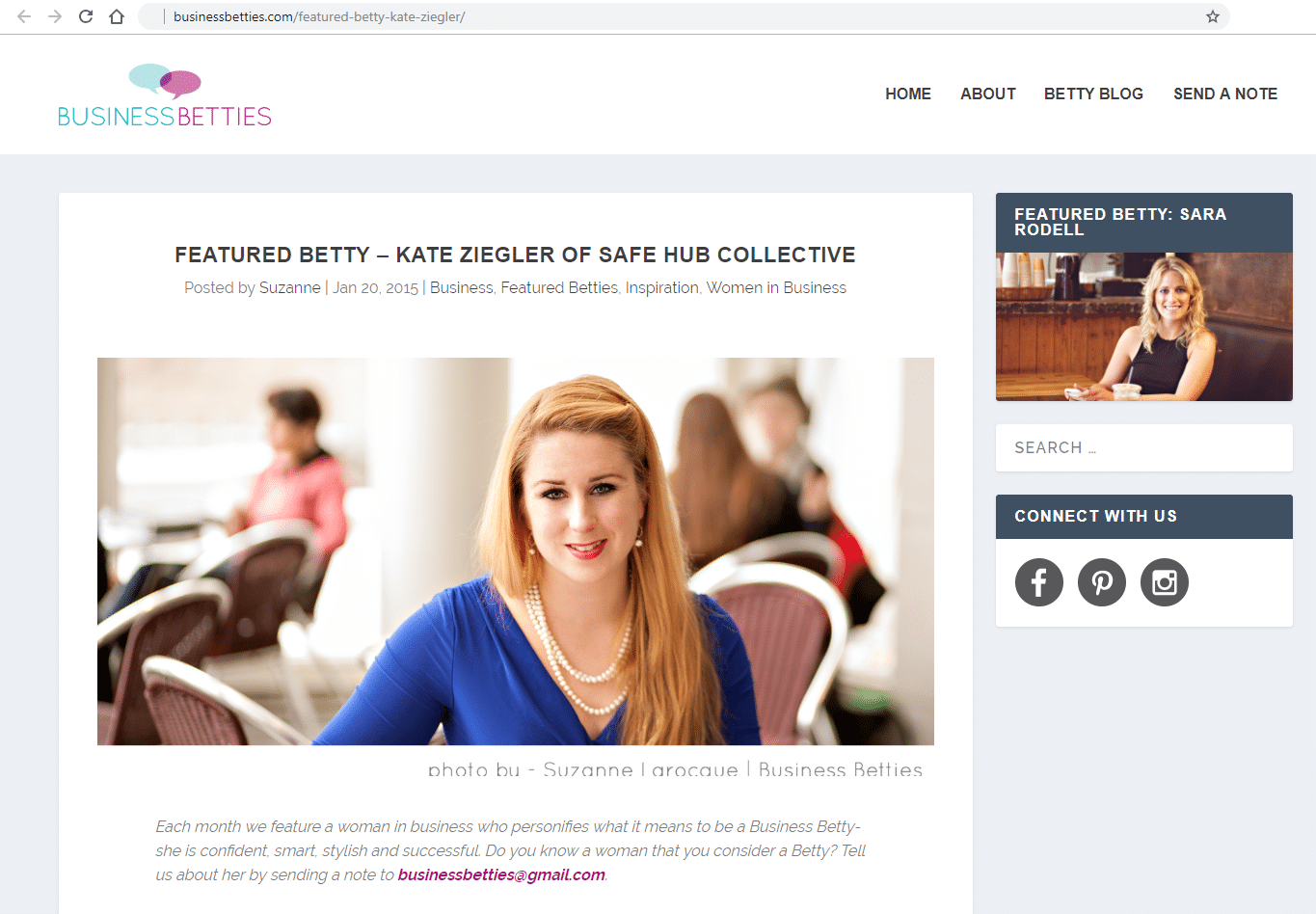 BUSINESS BETTIES: Featured Betty – Kate Ziegler